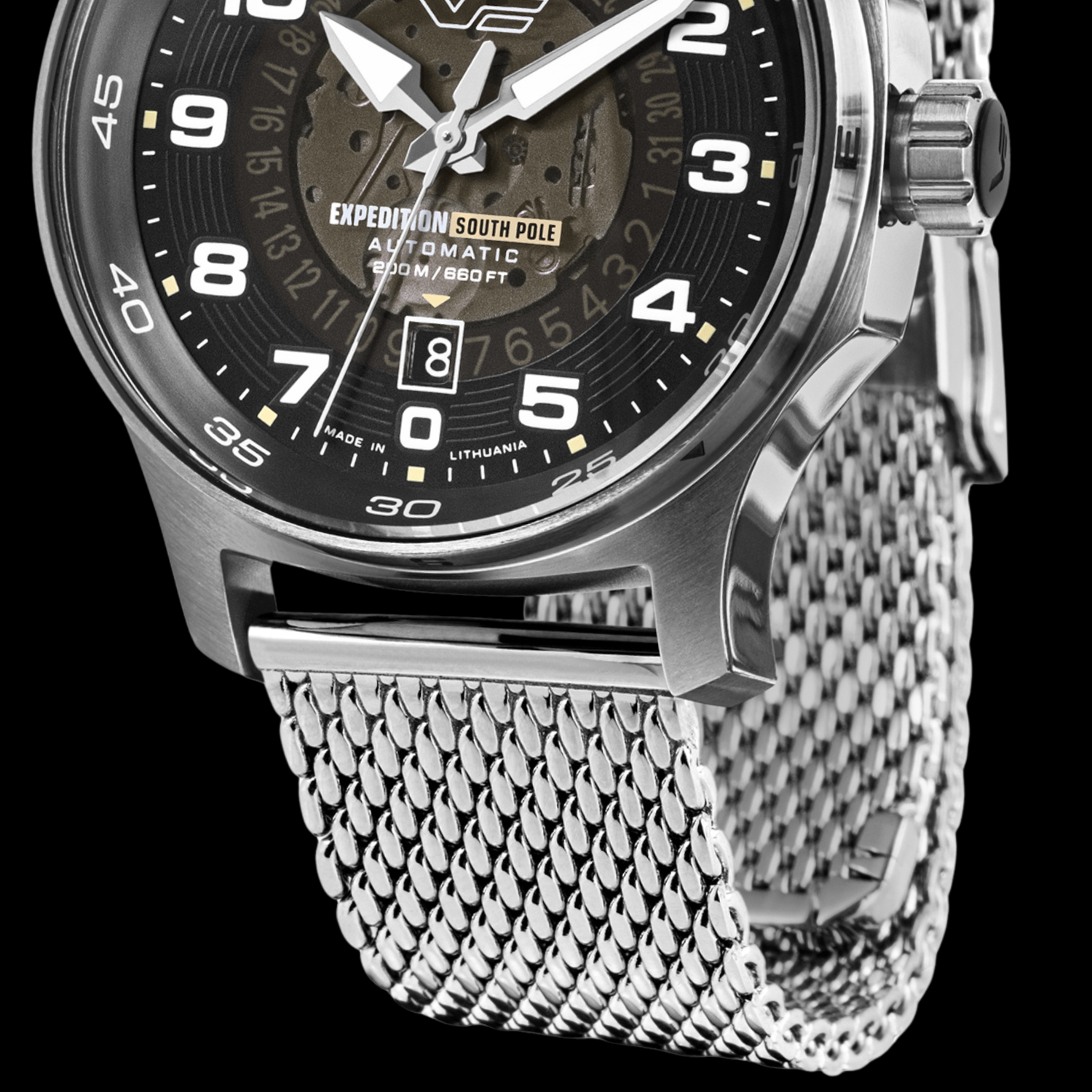 Stalowa bransoleta mesh zegarka Vostok Europe Expedition South Pole Automatic YN55-592A758B 